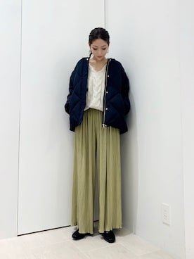 「Te chichi TERRASSE」｜「アイテム（パンツ）」を使った、RISA HARADAさん（レディース・165cm）の冬コーディネート