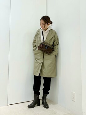 「Lugnoncure（ルノンキュール）のアイテム（モッズコート）」を使った、RISA HARADAさん（レディース・165cm）の冬コーディネート