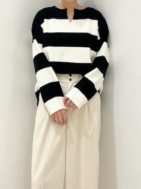「Te chichi TERRASSE」｜「アイテム（パンツ）」を使った、RISA HARADAさん（レディース・165cm）の春コーディネート