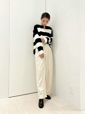 「Te chichi TERRASSE」｜「アイテム（パンツ）」を使った、RISA HARADAさん（レディース・165cm）の春コーディネート
