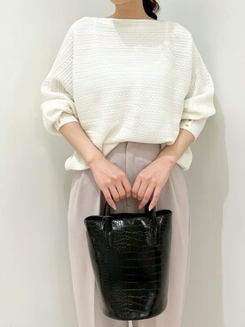 「Te chichi TERRASSE」｜「アイテム（パンツ）」を使った、RISA HARADAさん（レディース・165cm）の春コーディネート