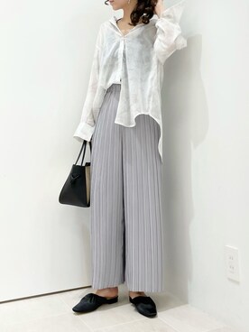 「Te chichi TERRASSE」｜「アイテム（パンツ）」を使った、RISA HARADAさん（レディース・165cm）の春コーディネート