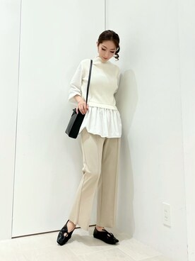 「Te chichi TERRASSE」｜「アイテム（パンツ）」を使った、RISA HARADAさん（レディース・165cm）の春コーディネート
