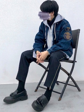 「kutir」｜「アイテム（デニムジャケット）」を使った、Edo.さん（メンズ・162cm）の春コーディネート