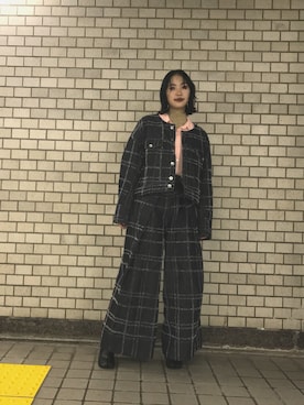 「STUDIOUS（ステュディオス）のアイテム（デニムジャケット）」を使った、Sariさん（レディース・159cm）の冬コーディネート