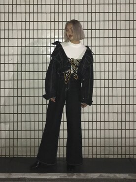 「G.V.G.V.（ジーヴィージーヴィー）のアイテム（デニムジャケット）」を使った、Sariさん（レディース・159cm）の秋コーディネート