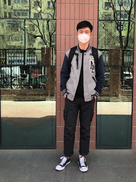 「NEW BALANCE（ニューバランス）のアイテム（ブルゾン）」を使った、Japayさん（メンズ・186cm）の春コーディネート