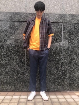 「green label relaxing（グリーンレーベルリラクシング）のアイテム」を使った、よしださん（メンズ・188cm）の夏コーディネート