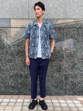 「green label relaxing（グリーンレーベルリラクシング）のアイテム」を使った、よしださん（メンズ・188cm）の夏コーディネート