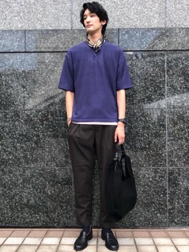 「green label relaxing（グリーンレーベルリラクシング）のアイテム」を使った、よしださん（メンズ・188cm）の夏コーディネート