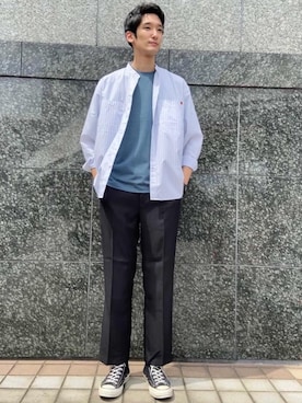 「green label relaxing（グリーンレーベルリラクシング）のアイテム」を使った、よしださん（メンズ・188cm）の夏コーディネート