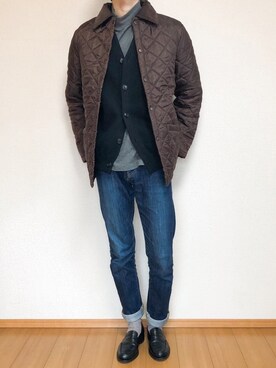 「LAVENHAM（ラベンハム）のアイテム（その他アウター）」を使った、KOBAさん（メンズ・178cm）の冬コーディネート