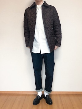 「LAVENHAM（ラベンハム）のアイテム（その他アウター）」を使った、KOBAさん（メンズ・178cm）の冬コーディネート