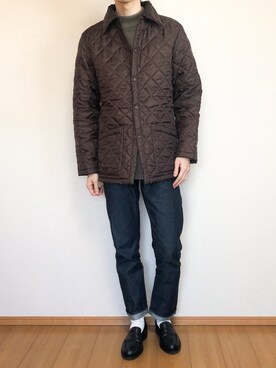 「LAVENHAM（ラベンハム）のアイテム（その他アウター）」を使った、KOBAさん（メンズ・178cm）の冬コーディネート
