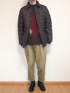 「LAVENHAM（ラベンハム）のアイテム（その他アウター）」を使った、KOBAさん（メンズ・178cm）の冬コーディネート
