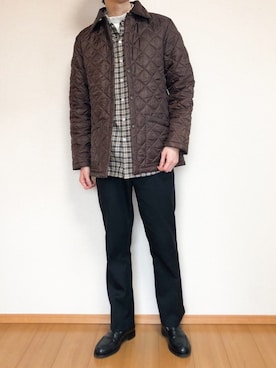 「LAVENHAM（ラベンハム）のアイテム（その他アウター）」を使った、KOBAさん（メンズ・178cm）の冬コーディネート