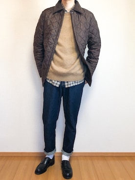 「LAVENHAM（ラベンハム）のアイテム（その他アウター）」を使った、KOBAさん（メンズ・178cm）の冬コーディネート