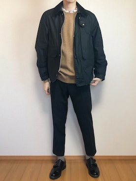 「フォローミー」｜「アイテム（ステンカラーコート）」を使った、KOBAさん（メンズ・178cm）の冬コーディネート