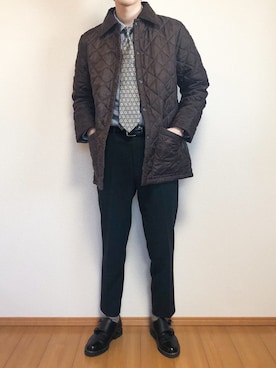 「LAVENHAM（ラベンハム）のアイテム（その他アウター）」を使った、KOBAさん（メンズ・178cm）の冬コーディネート