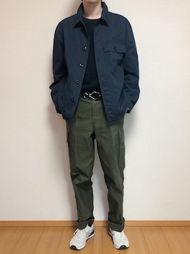 「MHL.（エムエイチエル）のアイテム（ブルゾン）」を使った、KOBAさん（メンズ・178cm）の春コーディネート