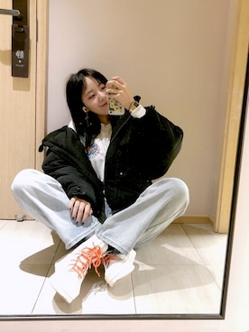 「brandymelville」｜「アイテム（ジャケット/アウター）」を使った、Stellaaaaaさん（レディース・168cm）の冬コーディネート