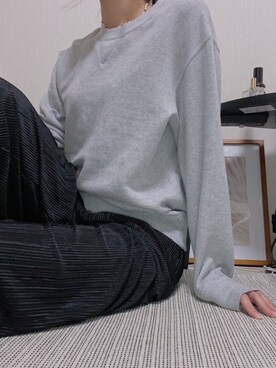「UNIQLO（ユニクロ）のアイテム（スウェット、グレー系）」を使った、gggさん（レディース・164cm）の春コーディネート