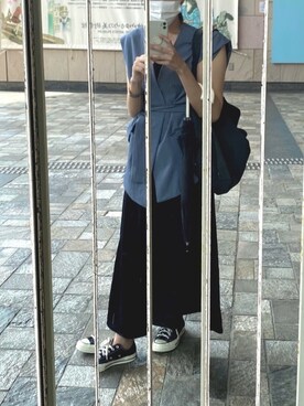 「RANDEBOO（ランデブー）のアイテム（ノーカラージャケット）」を使った、gggさん（レディース・164cm）の夏コーディネート
