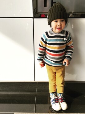 「マスタードイエロー」｜Rioさん（キッズ・90cm）の春コーディネート