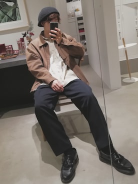 「417 EDIFICE（フォーワンセブンエディフィス）のアイテム（帽子）」を使った、つさん（メンズ・173cm）の春コーディネート