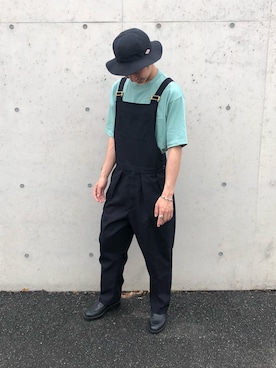 「NEAT（ニート）のアイテム（サロペット/オーバーオール）」を使った、rigaさん（メンズ・173cm）の秋コーディネート