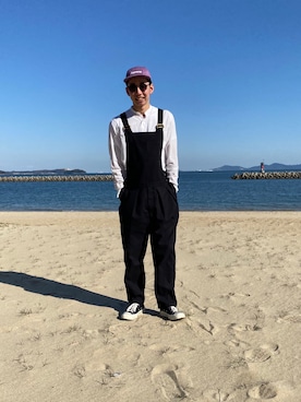 「NEAT（ニート）のアイテム（オールインワン・サロペット）」を使った、rigaさん（メンズ・173cm）の春コーディネート