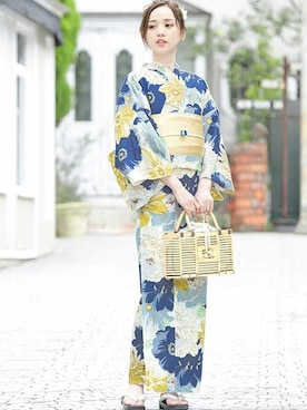 「新作」｜「アイテム（浴衣）」を使った、SOUBIENさん（レディース・164cm）の夏コーディネート