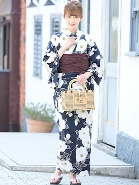 「新作」｜「アイテム（浴衣）」を使った、SOUBIENさん（レディース・169cm）の夏コーディネート