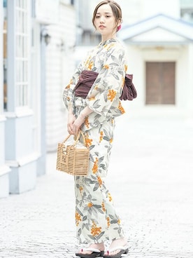 「新作」｜「アイテム（浴衣）」を使った、SOUBIENさん（レディース・164cm）の夏コーディネート