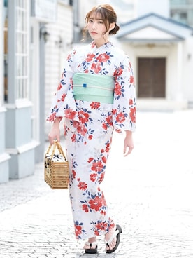 「新作」｜「アイテム（浴衣）」を使った、SOUBIENさん（レディース・158cm）の夏コーディネート