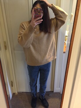 「ゆるカジ」｜「アイテム（その他）」を使った、uriさん（レディース・162cm）の冬コーディネート