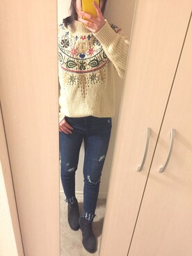 「アイテム（イヤリング）」を使った、uriさん（レディース・162cm・20代）の冬コーディネート