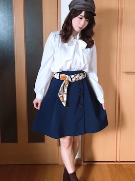 「ENVYM（アンビー）のアイテム（帽子）」を使った、ゆさん（レディース・158cm）の春コーディネート