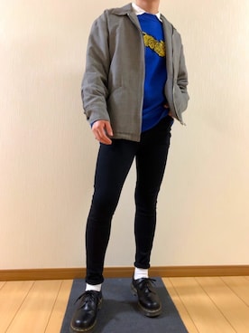 「GGD（ジージーディー）のアイテム（ジャケット/アウター）」を使った、Ryuto☺︎相互さん（メンズ・165cm）の春コーディネート