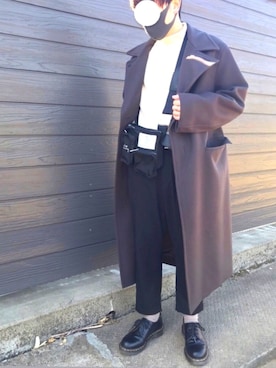 「フォローミー」｜「アイテム（チェスターコート）」を使った、Ryuto☺︎相互さん（メンズ・165cm）の冬コーディネート