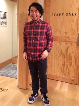「ハラチ」｜「アイテム（シャツ/ブラウス）」を使った、たにさん（メンズ・170cm）の冬コーディネート