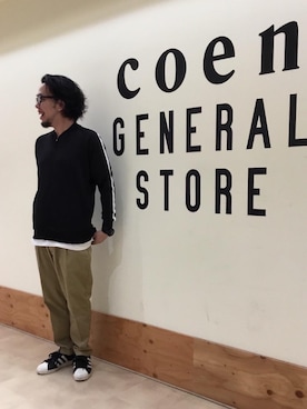「coen」｜「アイテム（ジャージ）」を使った、たにさん（メンズ・170cm）の秋コーディネート
