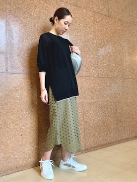 「アイテム（ボディバッグ/ウエストポーチ、シルバー系）」を使った、ＫＡＮＡさん（レディース・157cm）の夏コーディネート