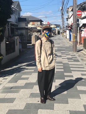 「アイテム（ソックス/靴下、ブラウン系）」を使った、いとーさん（メンズ・165cm）の秋コーディネート