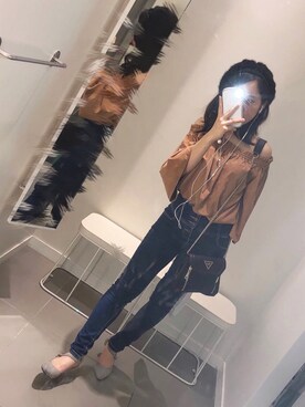 「秋のブラウンスタイル」｜「アイテム（ハンチング/ベレー帽）」を使った、おとちいさん（レディース・155cm）の秋コーディネート