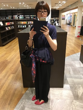 「KNOTT（ノット）のアイテム（パンツ）」を使った、ゆりぃさん（レディース・168cm）の夏コーディネート