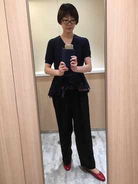 「KNOTT（ノット）のアイテム（パンツ）」を使った、ゆりぃさん（レディース・168cm）の夏コーディネート