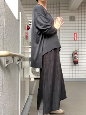 「ENFOLD（エンフォルド）のアイテム（ニット/セーター）」を使った、ゆりぃさん（レディース・168cm）の秋コーディネート