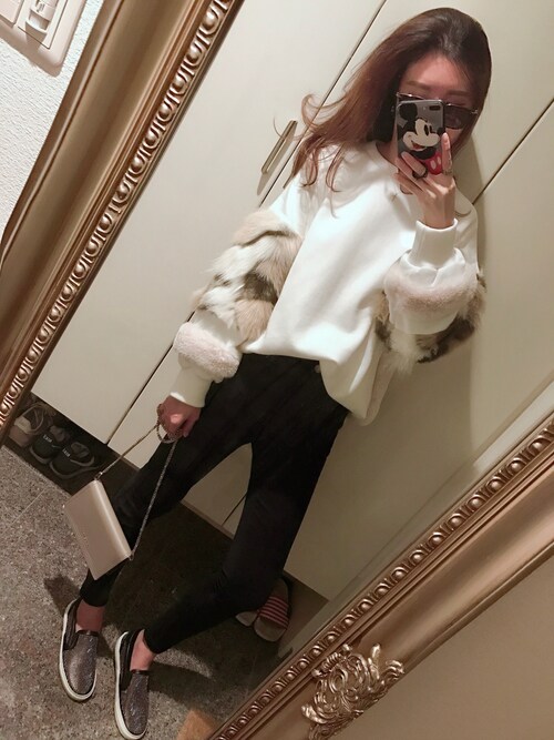 Ameri（アメリ）の「FUR PATCHWORK SWEAT（スウェット）」 - WEAR
