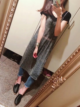 「Ungrid（アングリッド）のフレイドヘムストスリ（デニムパンツ）」を使った、Rikuuü🎈さん（レディース・165cm）の夏コーディネート